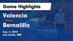Valencia  vs Bernalillo  Game Highlights - Jan. 4, 2019