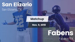 Matchup: San Elizario vs. Fabens  2018