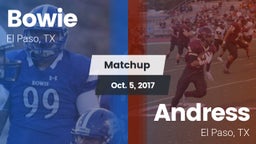 Matchup: Bowie  vs. Andress  2017