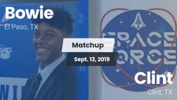 Matchup: Bowie  vs. Clint  2019