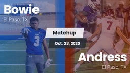 Matchup: Bowie  vs. Andress  2020