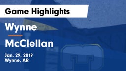 Wynne  vs McClellan  Game Highlights - Jan. 29, 2019