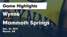Wynne  vs Mammoth Springs Game Highlights - Dec. 26, 2019