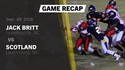 Recap: Jack Britt  vs. Scotland  2016