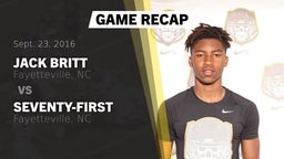 Recap: Jack Britt  vs. Seventy-First  2016