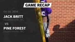 Recap: Jack Britt  vs. Pine Forest  2016