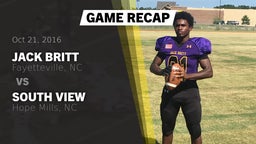 Recap: Jack Britt  vs. South View  2016