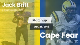 Matchup: Britt  vs. Cape Fear  2016