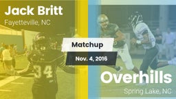 Matchup: Britt  vs. Overhills  2016