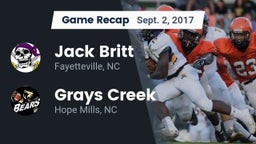 Recap: Jack Britt  vs. Grays Creek  2017