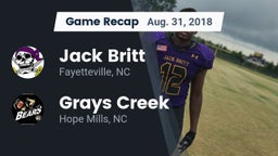 Recap: Jack Britt  vs. Grays Creek  2018