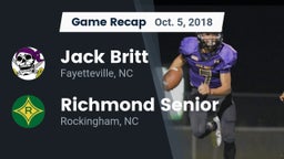 Recap: Jack Britt  vs. Richmond Senior  2018