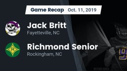 Recap: Jack Britt  vs. Richmond Senior  2019