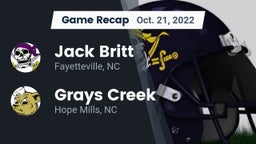 Recap: Jack Britt  vs. Grays Creek  2022