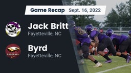 Recap: Jack Britt  vs. Byrd  2022