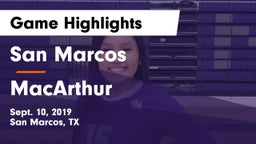 San Marcos  vs MacArthur  Game Highlights - Sept. 10, 2019