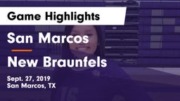 San Marcos  vs New Braunfels  Game Highlights - Sept. 27, 2019