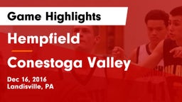 Hempfield  vs Conestoga Valley Game Highlights - Dec 16, 2016