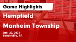 Hempfield  vs Manheim Township  Game Highlights - Jan. 20, 2021
