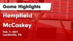 Hempfield  vs McCaskey  Game Highlights - Feb. 9, 2021