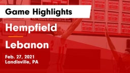 Hempfield  vs Lebanon  Game Highlights - Feb. 27, 2021
