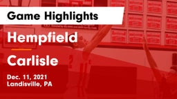Hempfield  vs Carlisle  Game Highlights - Dec. 11, 2021
