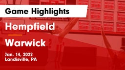 Hempfield  vs Warwick  Game Highlights - Jan. 14, 2022