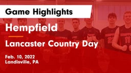 Hempfield  vs Lancaster Country Day  Game Highlights - Feb. 10, 2022