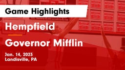 Hempfield  vs Governor Mifflin  Game Highlights - Jan. 14, 2023