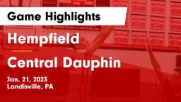 Hempfield  vs Central Dauphin  Game Highlights - Jan. 21, 2023