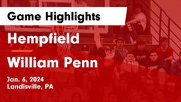 Hempfield  vs William Penn  Game Highlights - Jan. 6, 2024