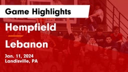 Hempfield  vs Lebanon  Game Highlights - Jan. 11, 2024