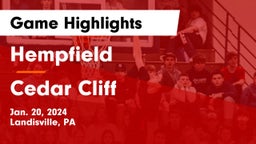 Hempfield  vs Cedar Cliff  Game Highlights - Jan. 20, 2024