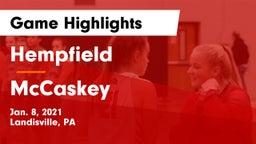 Hempfield  vs McCaskey  Game Highlights - Jan. 8, 2021
