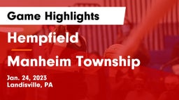 Hempfield  vs Manheim Township  Game Highlights - Jan. 24, 2023