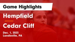 Hempfield  vs Cedar Cliff  Game Highlights - Dec. 1, 2023