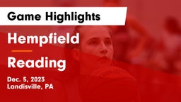 Hempfield  vs Reading  Game Highlights - Dec. 5, 2023