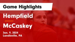 Hempfield  vs McCaskey  Game Highlights - Jan. 9, 2024