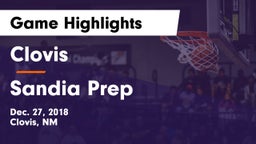 Clovis  vs Sandia Prep  Game Highlights - Dec. 27, 2018