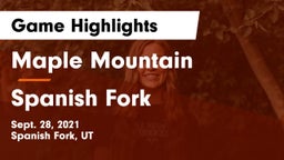 Maple Mountain  vs Spanish Fork  Game Highlights - Sept. 28, 2021