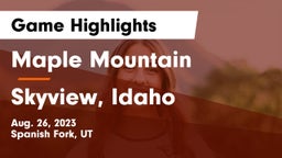 Maple Mountain  vs Skyview, Idaho Game Highlights - Aug. 26, 2023