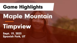 Maple Mountain  vs Timpview  Game Highlights - Sept. 19, 2023