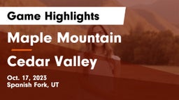 Maple Mountain  vs Cedar Valley  Game Highlights - Oct. 17, 2023