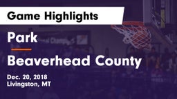 Park  vs Beaverhead County  Game Highlights - Dec. 20, 2018