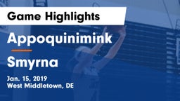 Appoquinimink  vs Smyrna  Game Highlights - Jan. 15, 2019