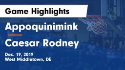 Appoquinimink  vs Caesar Rodney  Game Highlights - Dec. 19, 2019
