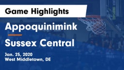 Appoquinimink  vs Sussex Central  Game Highlights - Jan. 25, 2020