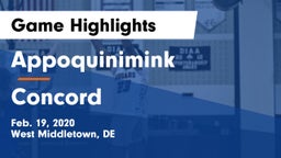 Appoquinimink  vs Concord  Game Highlights - Feb. 19, 2020