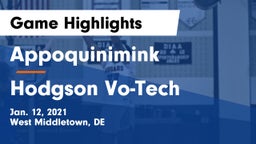 Appoquinimink  vs Hodgson Vo-Tech  Game Highlights - Jan. 12, 2021