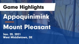Appoquinimink  vs Mount Pleasant  Game Highlights - Jan. 20, 2021